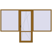 Балконні двері 3250x2100 мм REHAU Euro 60 LIGHT_OAK з двох сторін