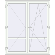 Балконні двері 1500x1800 мм REHAU Euro 70 Білий (RAL 9016) з двох сторін