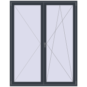 REHAU SYNEGO MD 1700x2150 мм ANTHRACITE_GREY_STRUKTURAL з двох сторін