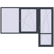 Балконні двері 2800x2100 мм REHAU Euro 60 ANTHRACITE_GREY_STRUKTURAL з двох сторін Балконні двері 2800x2100 мм REHAU Euro 60 ANTHRACITE_GREY_STRUKTURAL з двох сторін