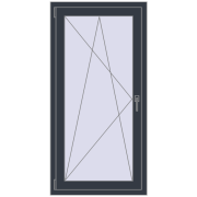 REHAU Euro 60 750x1500 мм ANTHRACITE_GREY_STRUKTURAL з двох сторін