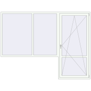 REHAU Euro 70 2800x2100 мм Білий (RAL 9016) з двох сторін REHAU Euro 70 2800x2100 мм Білий (RAL 9016) з двох сторін