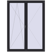 REHAU SYNEGO MD 1700x2300 мм BLACK_ULTI-MATT з двох сторін