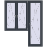 Балконні двері 1890x2290 мм REHAU Euro 70 Балконні двері 1890x2290 мм REHAU Euro 70