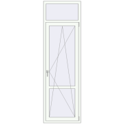 Балконні двері 720x2350 мм REHAU SYNEGO MD Білий (RAL 9016) з двох сторін