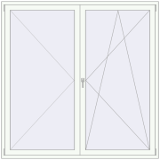 REHAU Euro 70 2000x2000 мм Білий (RAL 9016) з двох сторін