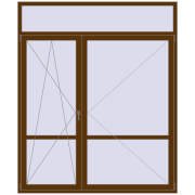 Балконні двері 2000x2400 мм REHAU Euro 70 WALNUT з двох сторін
