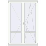 Балконні двері 1400x2100 мм REHAU Euro 60 Білий (RAL 9016) з двох сторін