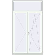 Балконні двері 1400x2500 мм REHAU SYNEGO MD Білий (RAL 9016) з двох сторін