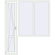 Балконні двері 1800x2170 мм REHAU Euro 70