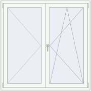 REHAU Euro 70 1500x1500 мм Білий (RAL 9016) з двох сторін