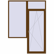 Балконні двері 2000x2800 мм REHAU Euro 60 WALNUT з двох сторін