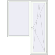 Балконні двері 1600x2150 мм REHAU Euro 60 Білий (RAL 9016) з двох сторін Балконні двері 1600x2150 мм REHAU Euro 60 Білий (RAL 9016) з двох сторін