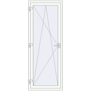 Балконні двері 800x2000 мм REHAU Euro 60 Білий (RAL 9016) з двох сторін