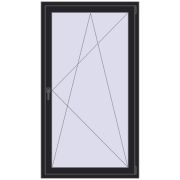 Балконні двері 1000x1800 мм REHAU Euro 70 BLACK_ULTI-MATT з двох сторін Балконні двері 1000x1800 мм REHAU Euro 70 BLACK_ULTI-MATT з двох сторін