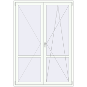 Балконні двері 1500x2150 мм REHAU Euro 60 Білий (RAL 9016) з двох сторін