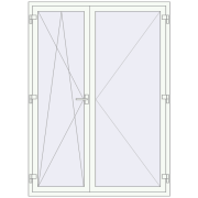 REHAU Euro 70 1500x2060 мм Білий (RAL 9016) з двох сторін REHAU Euro 70 1500x2060 мм Білий (RAL 9016) з двох сторін