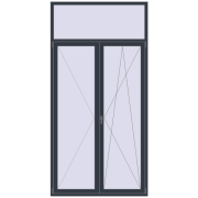 REHAU SYNEGO MD 1500x3000 мм ANTHRACITE_GREY_STRUKTURAL з двох сторін