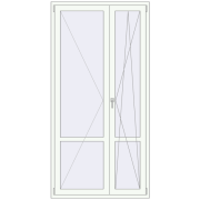 Балконні двері 1180x2360 мм REHAU Euro 70 Білий (RAL 9016) з двох сторін