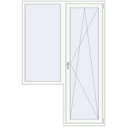 Балконні двері 1400x2100 мм REHAU Euro 70 Білий (RAL 9016) з двох сторін Балконні двері 1400x2100 мм REHAU Euro 70 Білий (RAL 9016) з двох сторін