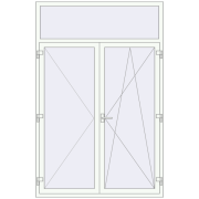 REHAU Euro 70 1500x2300 мм Білий (RAL 9016) з двох сторін