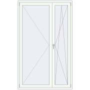 Балконні двері 1350x2200 мм REHAU Euro 60 Білий (RAL 9016) з двох сторін