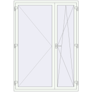 REHAU Euro 70 1500x2100 мм Білий (RAL 9016) з двох сторін