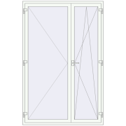 REHAU Euro 70 1500x2300 мм Білий (RAL 9016) з двох сторін