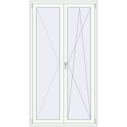 REHAU Euro 60 1200x2200 мм Білий (RAL 9016) з двох сторін REHAU Euro 60 1200x2200 мм Білий (RAL 9016) з двох сторін