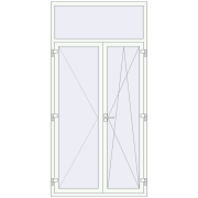 REHAU Euro 60 1250x2520 мм Білий (RAL 9016) з двох сторін