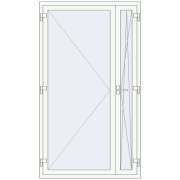 REHAU Euro 60 1200x2100 мм Білий (RAL 9016) з двох сторін
