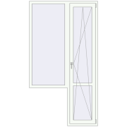 REHAU Euro 70 1290x2350 мм Білий (RAL 9016) з двох сторін REHAU Euro 70 1290x2350 мм Білий (RAL 9016) з двох сторін