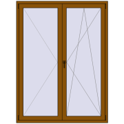 REHAU Euro 70 1500x2000 мм GOLDEN OAK з двох сторін