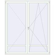 Балконні двері 2000x2400 мм REHAU SYNEGO MD Білий (RAL 9016) з двох сторін