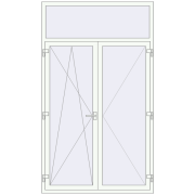 Балконні двері 1400x2400 мм REHAU SYNEGO MD Білий (RAL 9016) з двох сторін