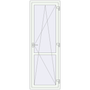 Балконні двері 730x2140 мм REHAU Euro 60 Білий (RAL 9016) з двох сторін