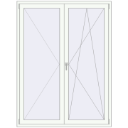 REHAU Euro 60 1500x2000 мм Білий (RAL 9016) з двох сторін
