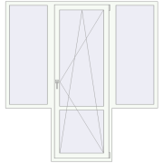 Балконні двері 2000x2100 мм REHAU Euro 70 Білий (RAL 9016) з двох сторін