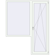 Балконні двері 1680x2100 мм REHAU Euro 60 Білий (RAL 9016) з двох сторін