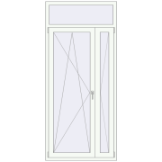 Балконні двері 1005x2250 мм REHAU SYNEGO MD Білий (RAL 9016) з двох сторін