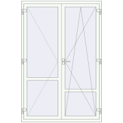 REHAU Euro 60 1400x2100 мм Білий (RAL 9016) з двох сторін REHAU Euro 60 1400x2100 мм Білий (RAL 9016) з двох сторін