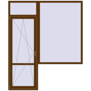 Балконні двері 2000x2400 мм REHAU Euro 70 WALNUT з двох сторін