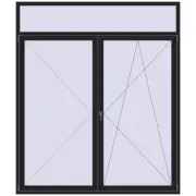 REHAU Euro 70 2090x2450 мм BLACK_ULTI-MATT з двох сторін