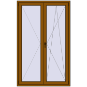 REHAU Euro 70 1300x2000 мм GOLDEN OAK з двох сторін