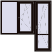REHAU Euro 70 1800x1800 мм BLACK_BROWN з двох сторін REHAU Euro 70 1800x1800 мм BLACK_BROWN з двох сторін