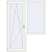 Балконні двері 1400x1850 мм REHAU Euro 70 Білий (RAL 9016) з двох сторін