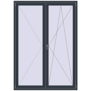 REHAU Euro 70 1500x2100 мм ANTHRACITE_GREY_STRUKTURAL з двох сторін