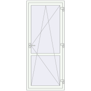 REHAU Euro 70 840x1980 мм Білий (RAL 9016) з двох сторін REHAU Euro 70 840x1980 мм Білий (RAL 9016) з двох сторін