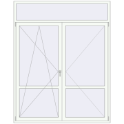 Балконні двері 1900x2400 мм REHAU Euro 70 Білий (RAL 9016) з двох сторін