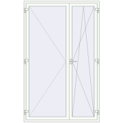 REHAU Euro 70 1500x2400 мм Білий (RAL 9016) з двох сторін